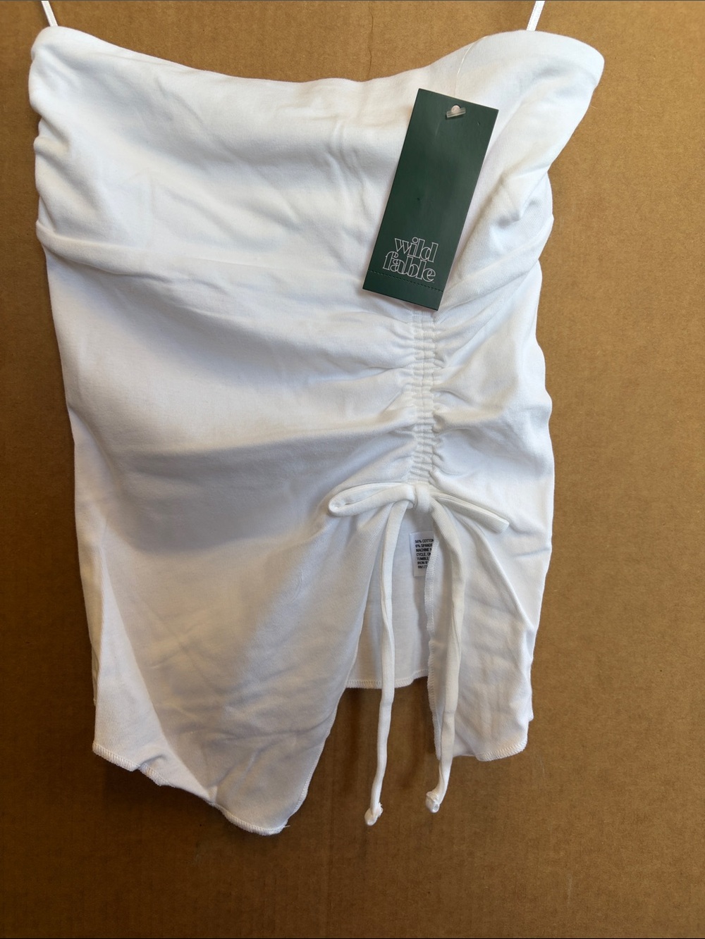 wild fable White Ruched Tie-Front Tank